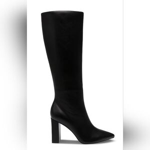 Wild Pair Womens Islah Black Knee High Block Heel Boots